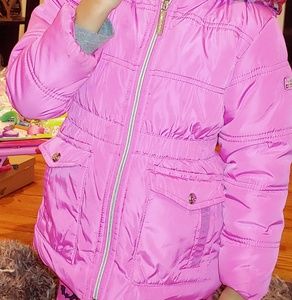 Pink girls puffer coat